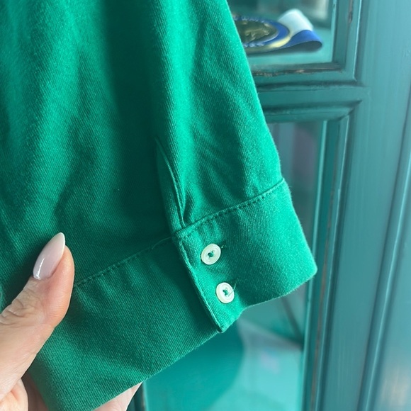 Adidas Green Button Down Climalite Stretch Polo Shirt - Picture 11 of 11